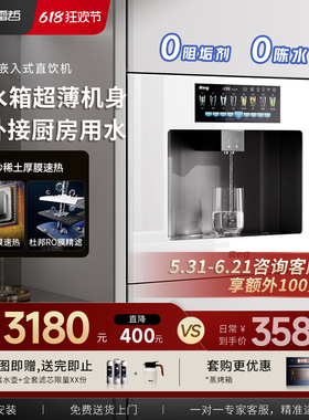 【旗舰店】Reg雷哲嵌入式直饮机饮水机净水器V100家用超薄管线机