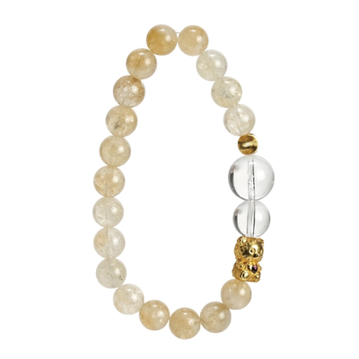 天然黄水晶手链招财转运珠