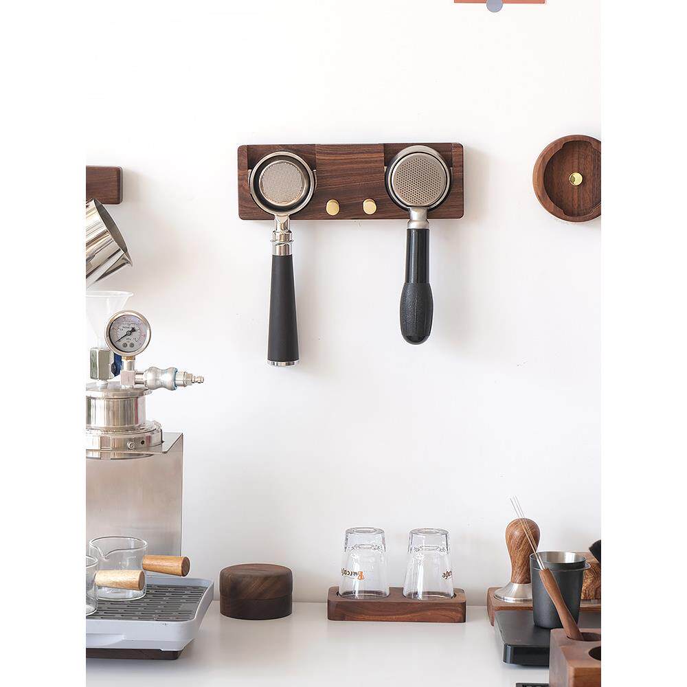 意式咖啡机手柄收纳架挂架免打孔吧台咖啡器具双手柄58mm通用款