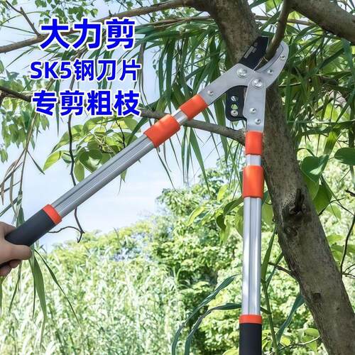 日本原装品质大力剪粗枝剪大白鲨高枝剪子园林果树强力伸缩大剪刀
