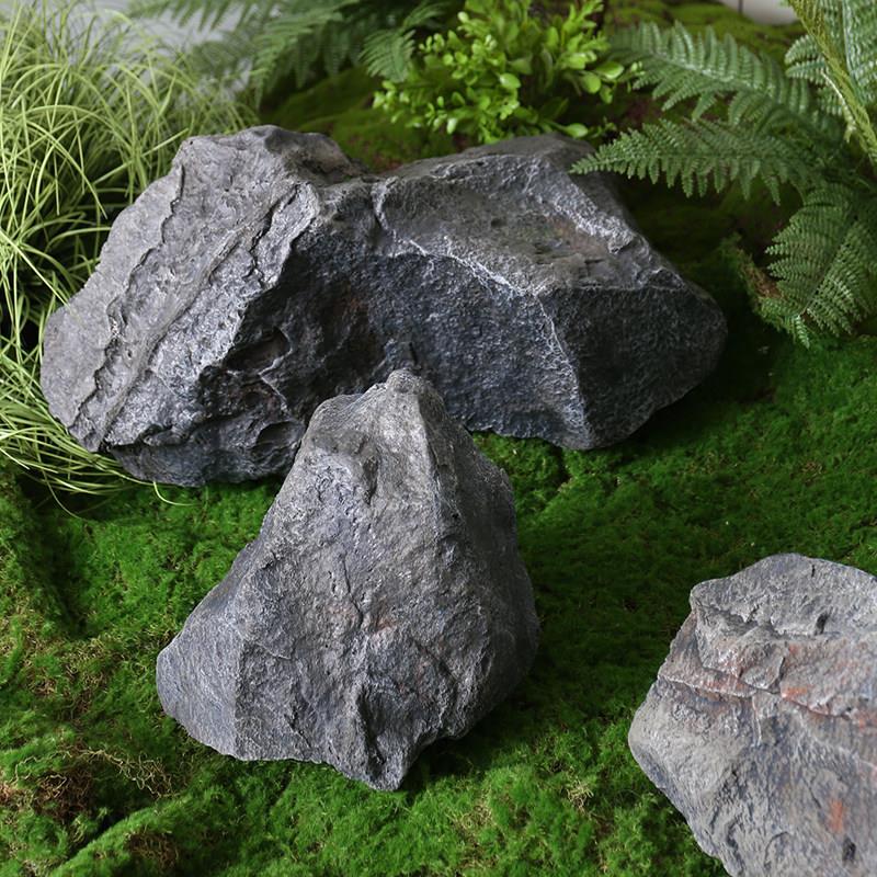 彷真石头景观室内软装拍摄假山石头道具布景园林绿植造景装饰摆饰