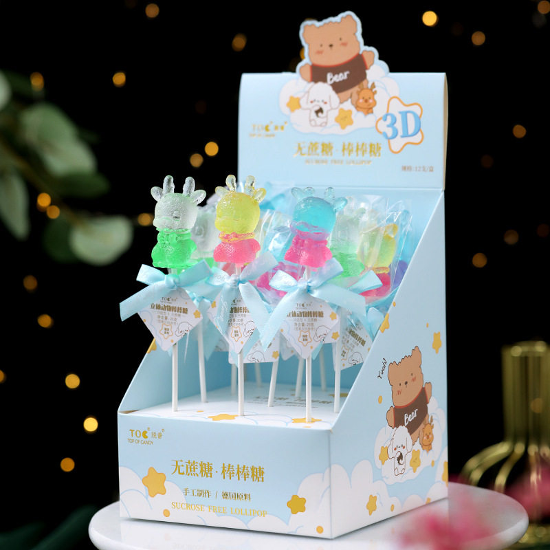 网红卡通无糖棒棒糖儿童防蛀牙高颜值3D立体动物水晶棒棒糖零食,零食/坚果/特产,传统糖果,淘宝优惠券,粉丝福利购,淘宝优惠卷
