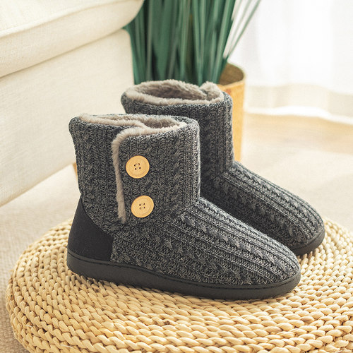 高帮月子鞋冬季加绒包跟产后厚底