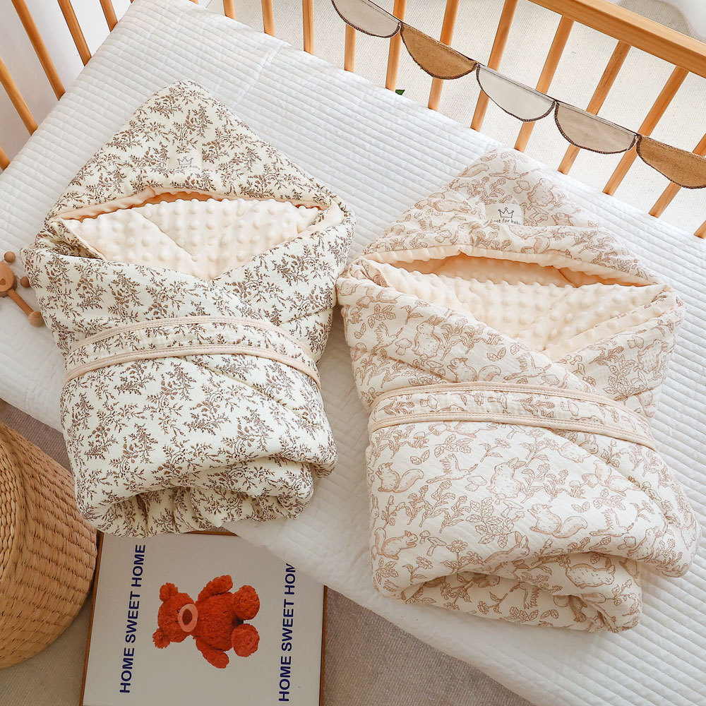 domiamia婴幼儿包被加厚棉质卡通印花柔软宝宝包单透气舒适婴儿抱