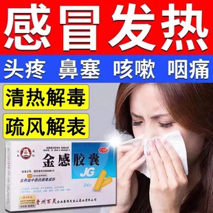 贵州百灵鸟金感胶囊官方旗舰店正品清热解毒感冒药头痛鼻塞流鼻涕