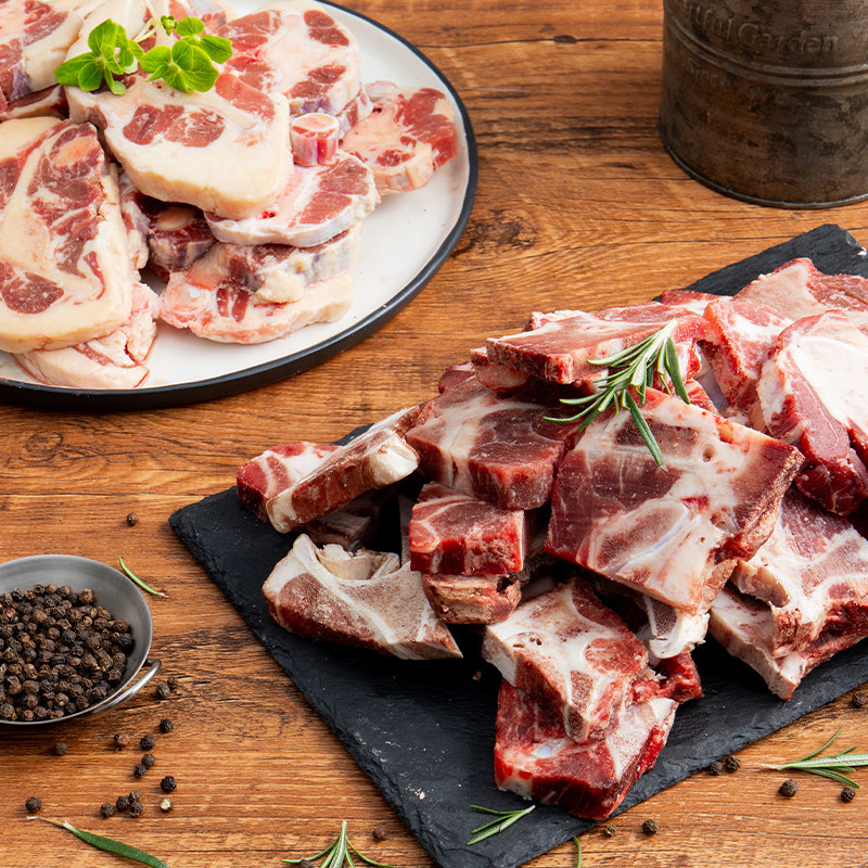 【纽澜地】谷饲原切牛尾300g*2 牛脊骨300g*2礼盒装高青黑牛