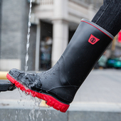 高筒雨鞋 洗车钓鱼鞋 男加绒保暖防水鞋 德系时尚 防滑雨鞋 胶鞋 套鞋 潮