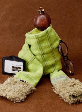 wishmore细版围巾秋冬保暖原创条纹百搭围脖毛绒护颈围巾生日礼物