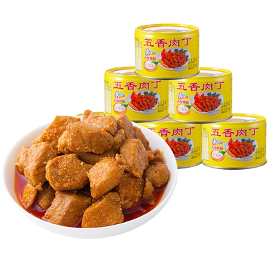古龙食品五香肉丁罐头142g*3
