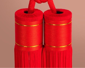 松云中国结桃木剑大号丝光线锦纶流苏活动庆典红色金黄色穗子挂饰