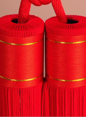 松云中国结桃木剑大号丝光线锦纶流苏活动庆典红色金黄色穗子挂饰