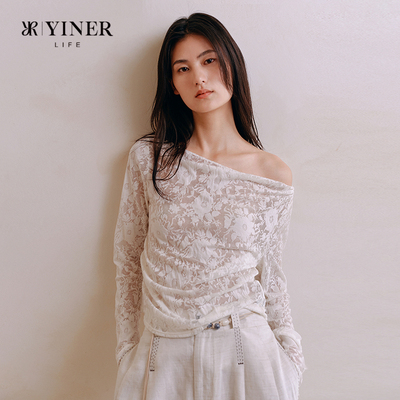 音儿花打底衫一字领慵懒罩衫上衣