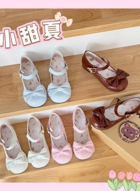 清仓【小甜夏】低跟  熊抱社原创lolita鞋可爱圆头蝴蝶结lo鞋