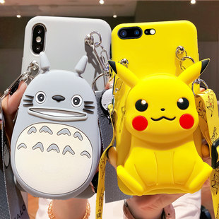 Crossbody coin purse suitable for iPhone13pro suitable for Apple 12promax mobile phone case cute cartoon xs crossbody 14promax internet celebrity female 11 wallet 14 backpack type xr can be strapped
