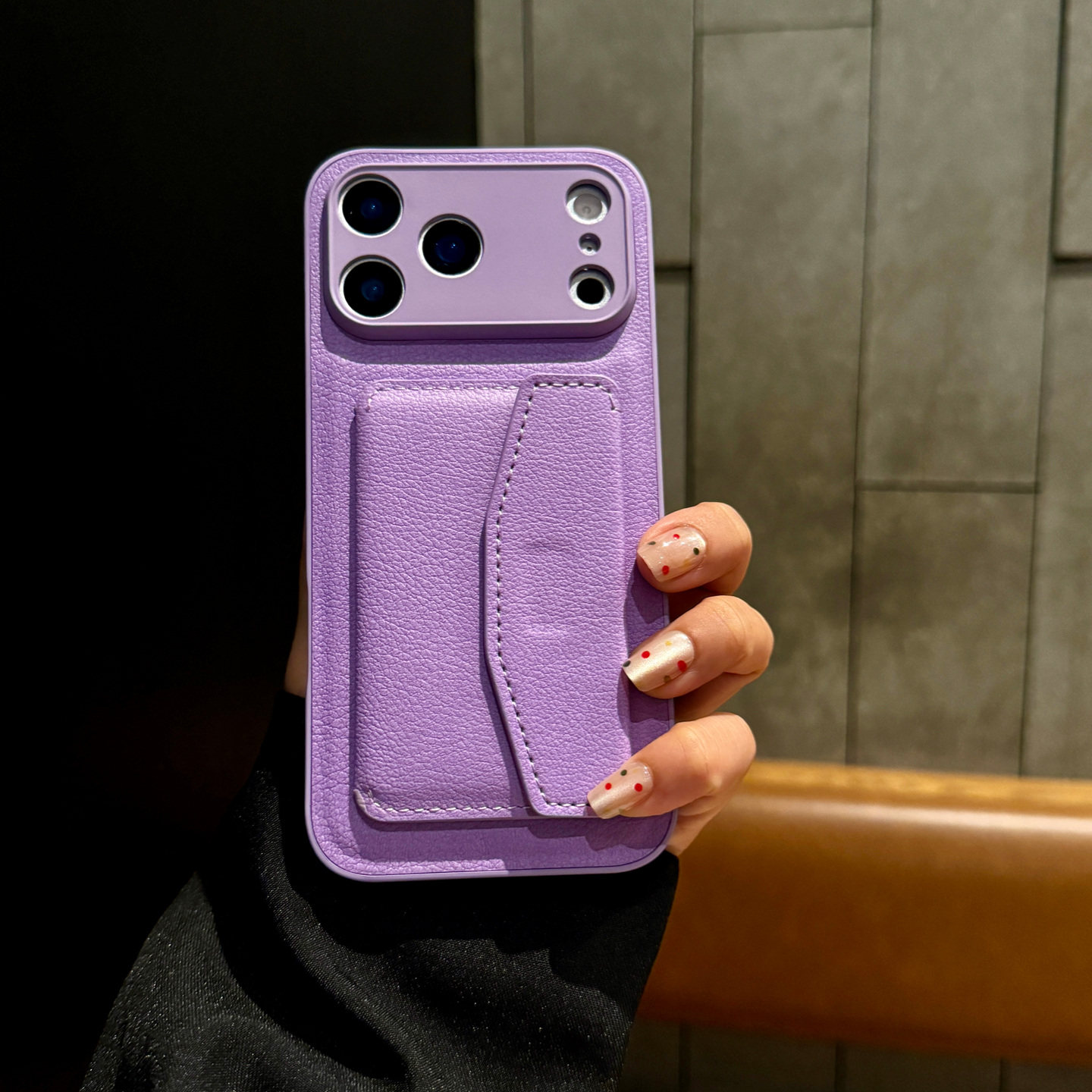 香芋紫卡套一体iPhone手机壳