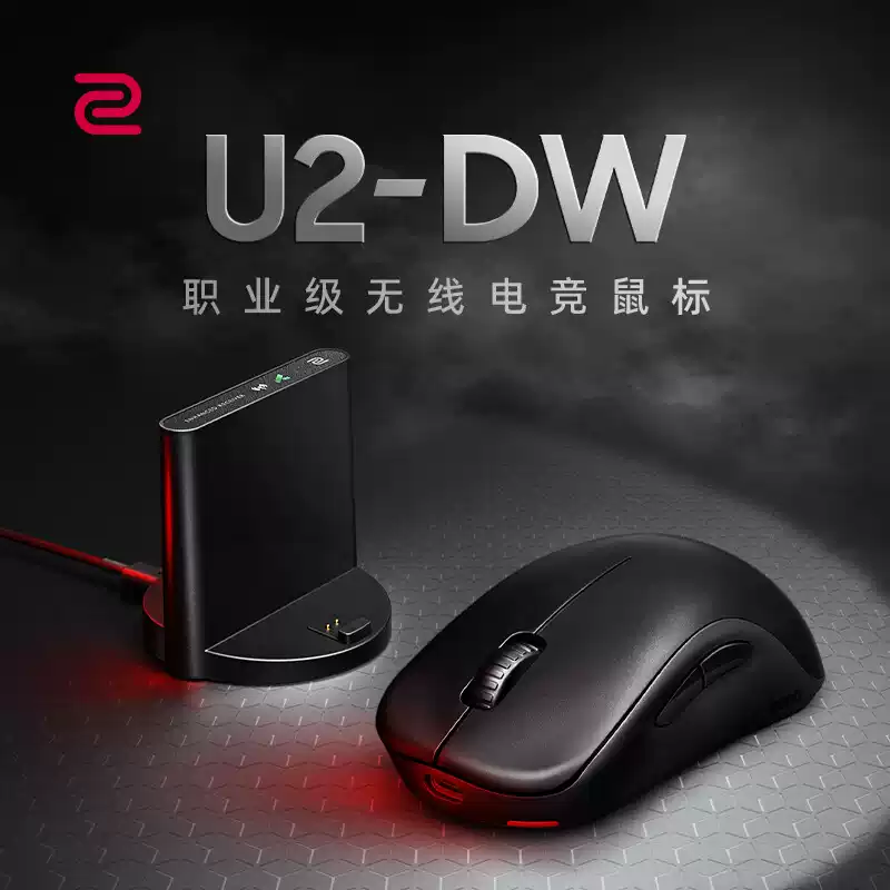 【官方正品】ZOWIE卓威U2DW EC/FK/S/ZA灰色无线电竞鼠标cs三角洲 - 实物图