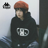 Kappa卡帕背靠背春秋新款 撞色运动卫衣男复古休闲针织套头帽衫 女