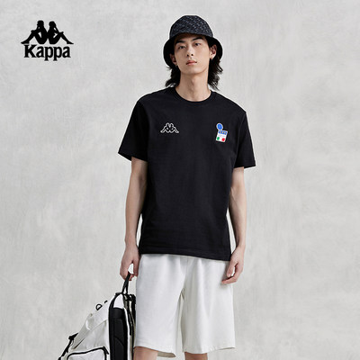 kappa卡帕背靠背复古短袖t恤男2024新款夏季休闲简约半袖运动上衣