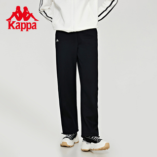 小脚卫裤 Kappa卡帕休闲裤 加绒直筒裤 女黑色运动裤 K0D82AK46 新款