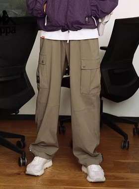 Kappa卡帕复古运动裤2026新款女撞色长裤气球裤小脚卫裤K0E42AY22