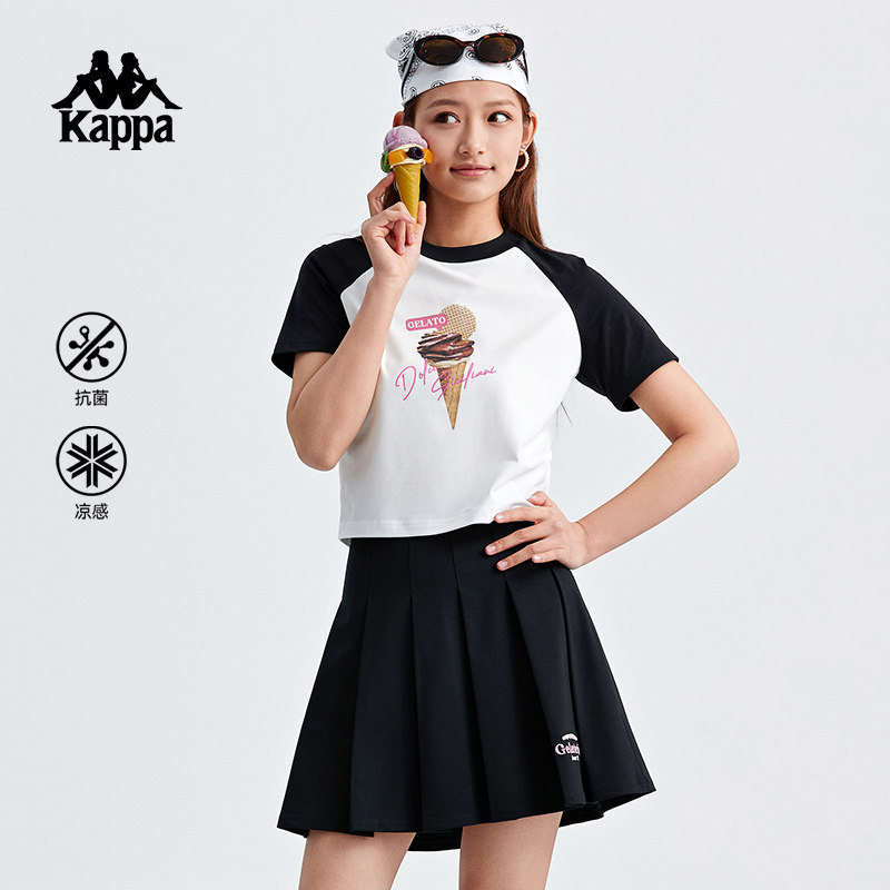 卡帕女士撞色拼接短袖抗菌抑菌