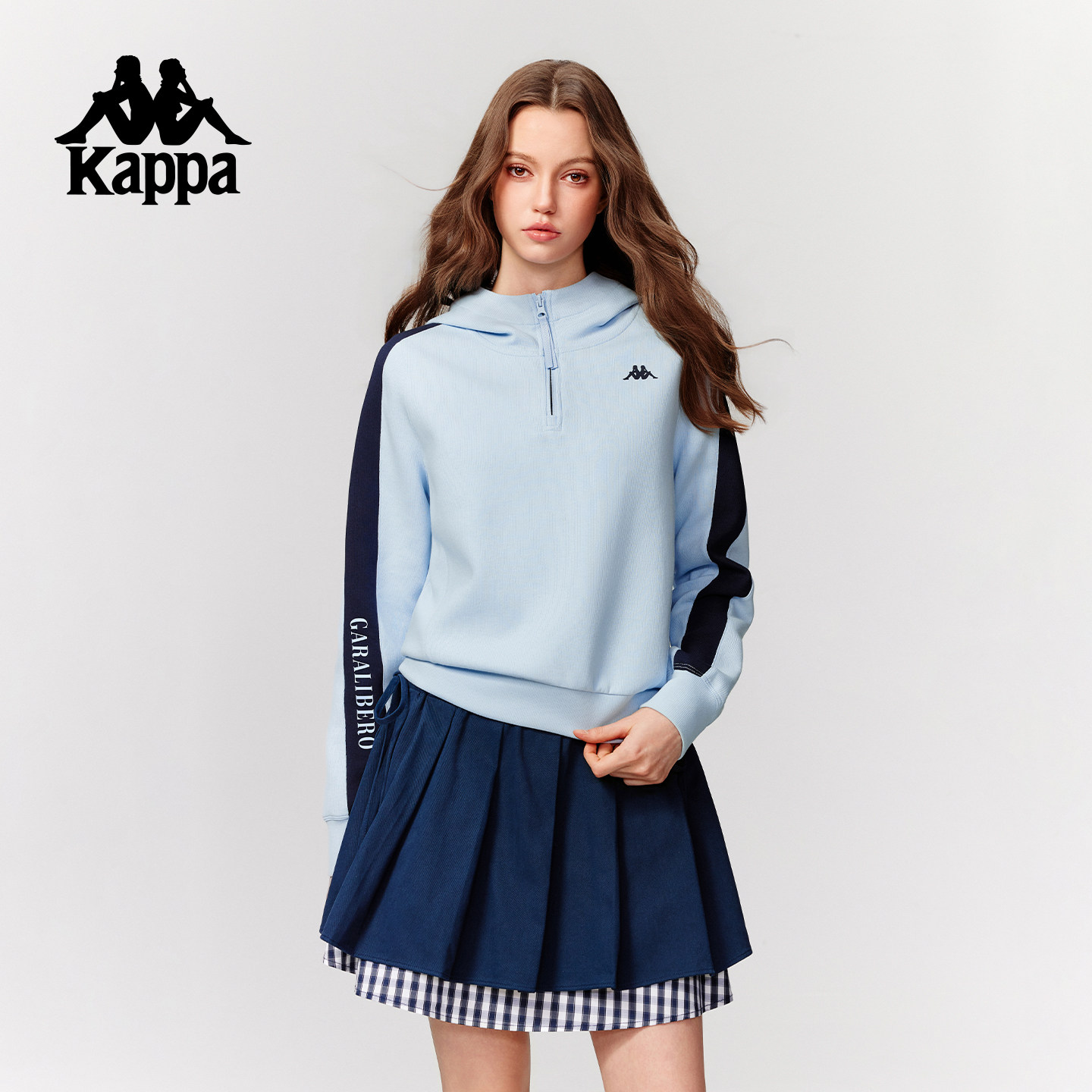 Kappa卡帕半拉连运动连帽卫衣2026春季新款女装百搭休闲套头帽衫