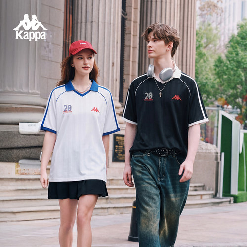 Kappa复古球衣polo领情侣短袖T恤