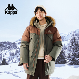 戶外羽絨服男2025新款 Kappa卡帕背靠背冬季 連帽保暖防寒服外套女