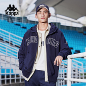 Kappa卡帕背靠背新款 男情侣上衣外套 运动卫衣女复古针织连帽开衫