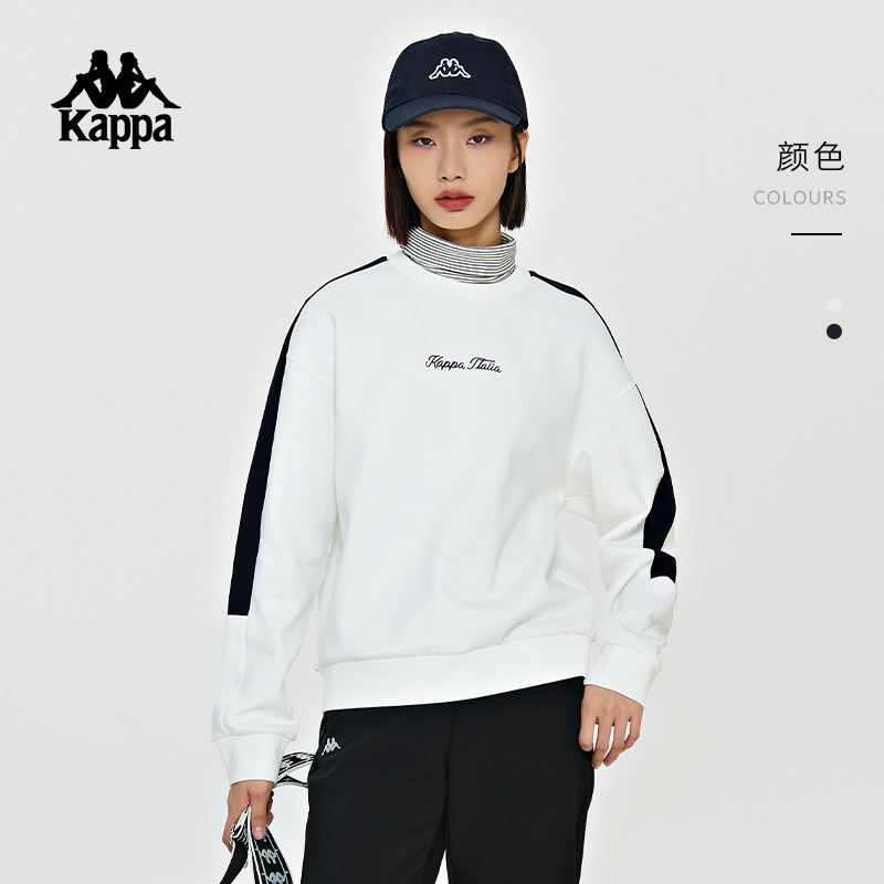 卡帕女圆领撞色复古卫衣百搭