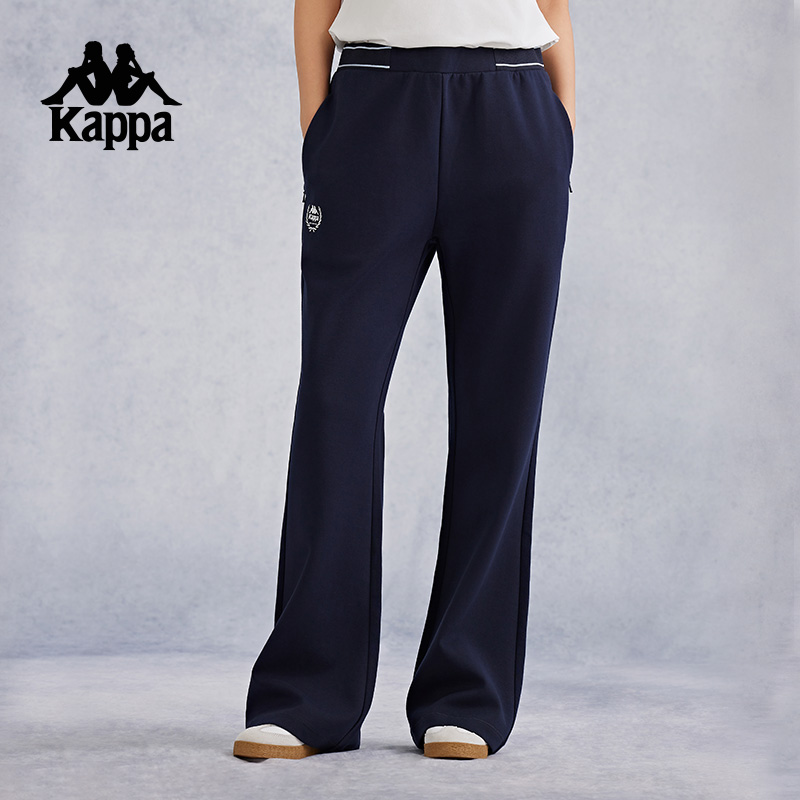 卡帕运动休闲宽松微喇叭针织长裤