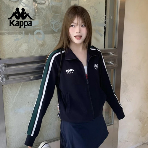 卡帕女士复古针织运动开衫卫衣