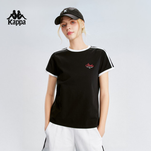 Kappa撞色美式复古凉感T恤女