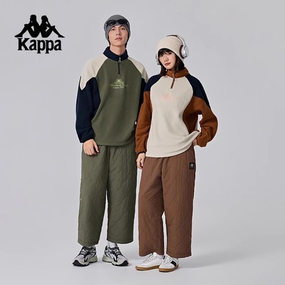 卡帕情侣款保暖防泼水直筒棉裤