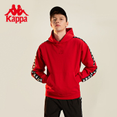 Kappa卡帕背靠背新年红色卫衣背靠背情侣男女套头帽衫 外套 长袖