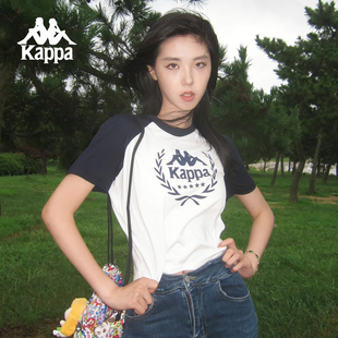 上衣女款 Kappa卡帕背靠背运动短袖 纯棉透气半袖 夏季 t恤女2025新款