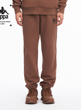 Kappa卡帕背靠背2025秋季卫裤运动裤紫色情侣男女束脚运动长裤