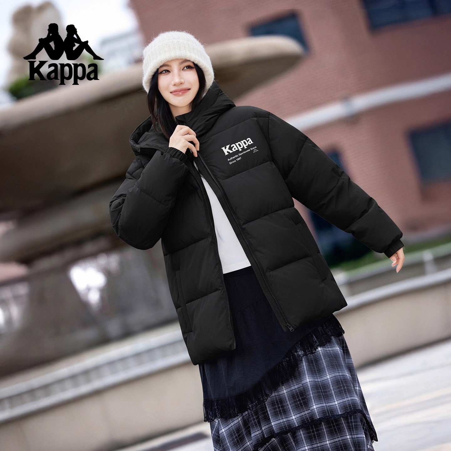 Kappa卡帕背靠背秋冬连帽棉服