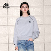 简约休闲圆领套头衫 Kappa卡帕背靠背卫衣女春季 2026新款 显瘦上衣
