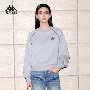 显瘦上衣 简约休闲圆领套头衫 Kappa卡帕背靠背卫衣女春季 2026新款