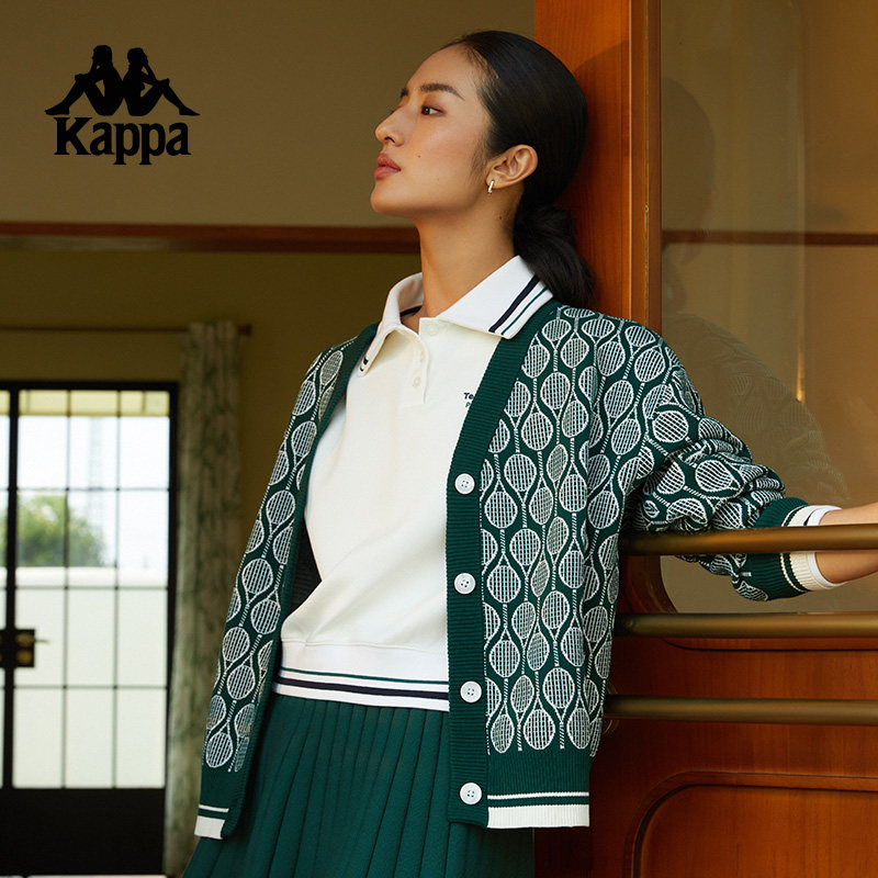 Kappa卡帕背靠背编织开衫女士2026新款复古毛衣运动外套上衣女款,运动服/休闲服装,运动毛衣/线衫,淘宝优惠券,粉丝福利购,淘宝优惠卷