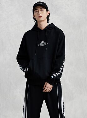 Kappa卡帕2026年春季串标头帽男女运动卫衣休闲连帽套头衫防风