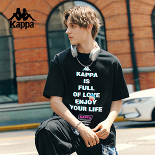 男字母印花T恤休闲圆领运动半袖 短袖 新款 kappa卡帕背靠背2025夏季