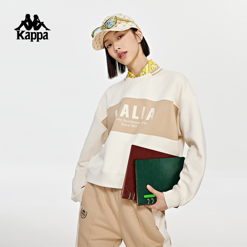 Kappa卡帕复古运动套头衫新款女短款针织卫衣拉绒字母长袖,运动服/休闲服装,运动卫衣/套头衫,淘宝优惠券,粉丝福利购,淘宝优惠卷