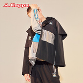 Kappa卡帕背靠背联名串标防风衣男梭织叠穿假两件连帽外套上衣