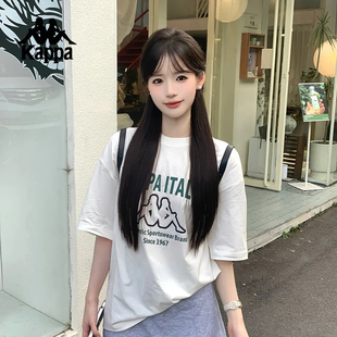 上衣女运动t恤纯棉半袖 复古短袖 男 情侣装 Kappa卡帕背靠背2025新款