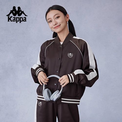 卡帕休闲时尚女棒球领撞色夹克