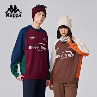 Kappa卡帕背靠背运动卫衣女2025新款纯棉套头衫透气圆领上衣男款