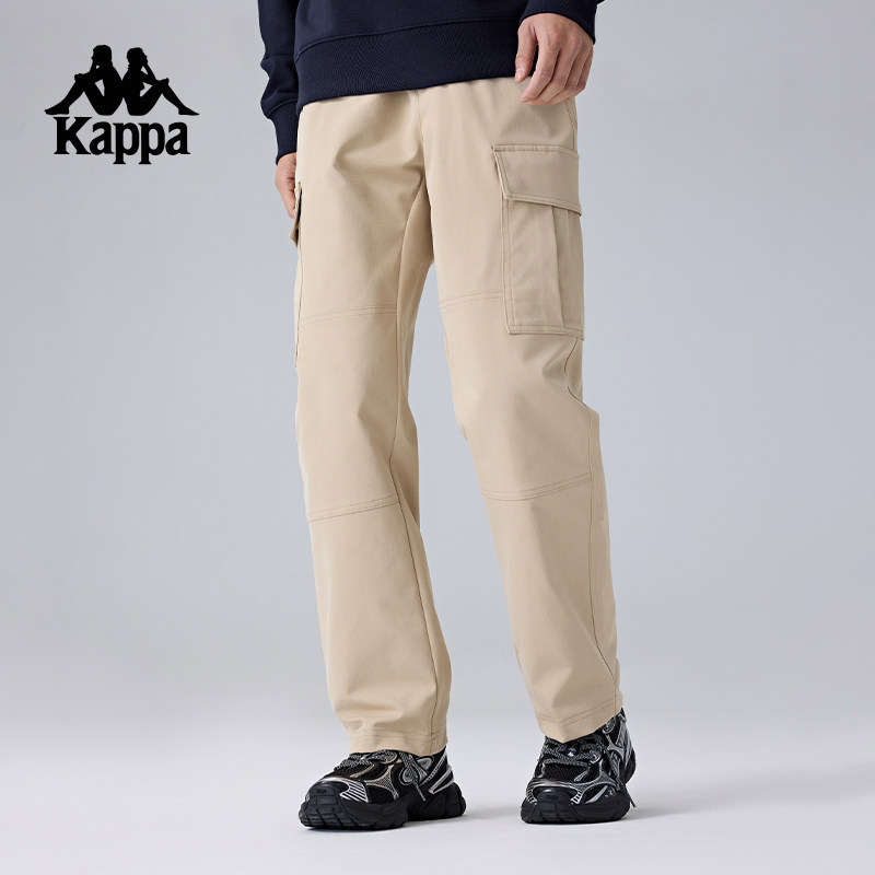 Kappa卡帕背靠背运动长裤男新款工装裤直筒松紧腰休闲裤弹力裤子,男装,时尚工装裤,淘宝优惠券,粉丝福利购,淘宝优惠卷