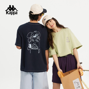 kappa卡帕背靠背运动短袖t恤女2026新款男款纯棉休闲半袖上衣男士